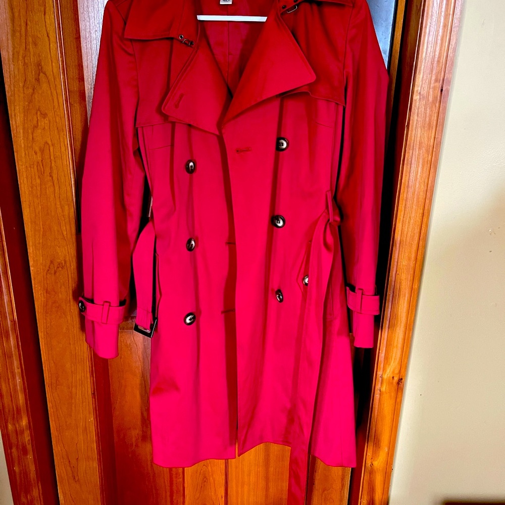Talbots Red Trenchcoat size 8 Excellent condition